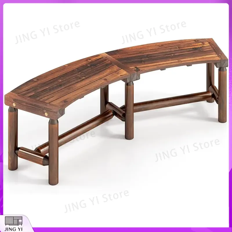 Outdoor Furniture Loveseat - Banco de Jardín Curvo de Madera