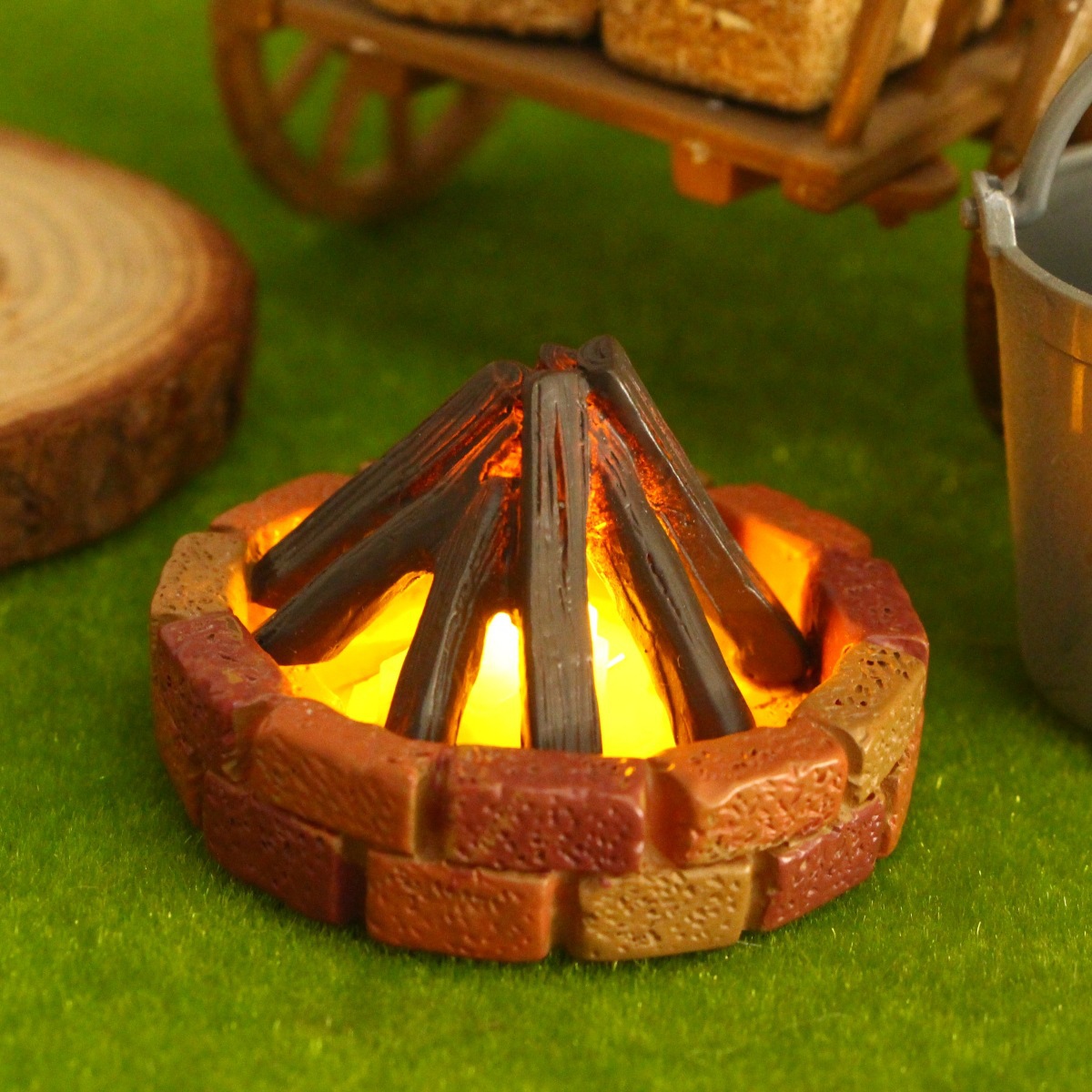 Outdoor Furniture Resin - Mini chimenea iluminada para casa de