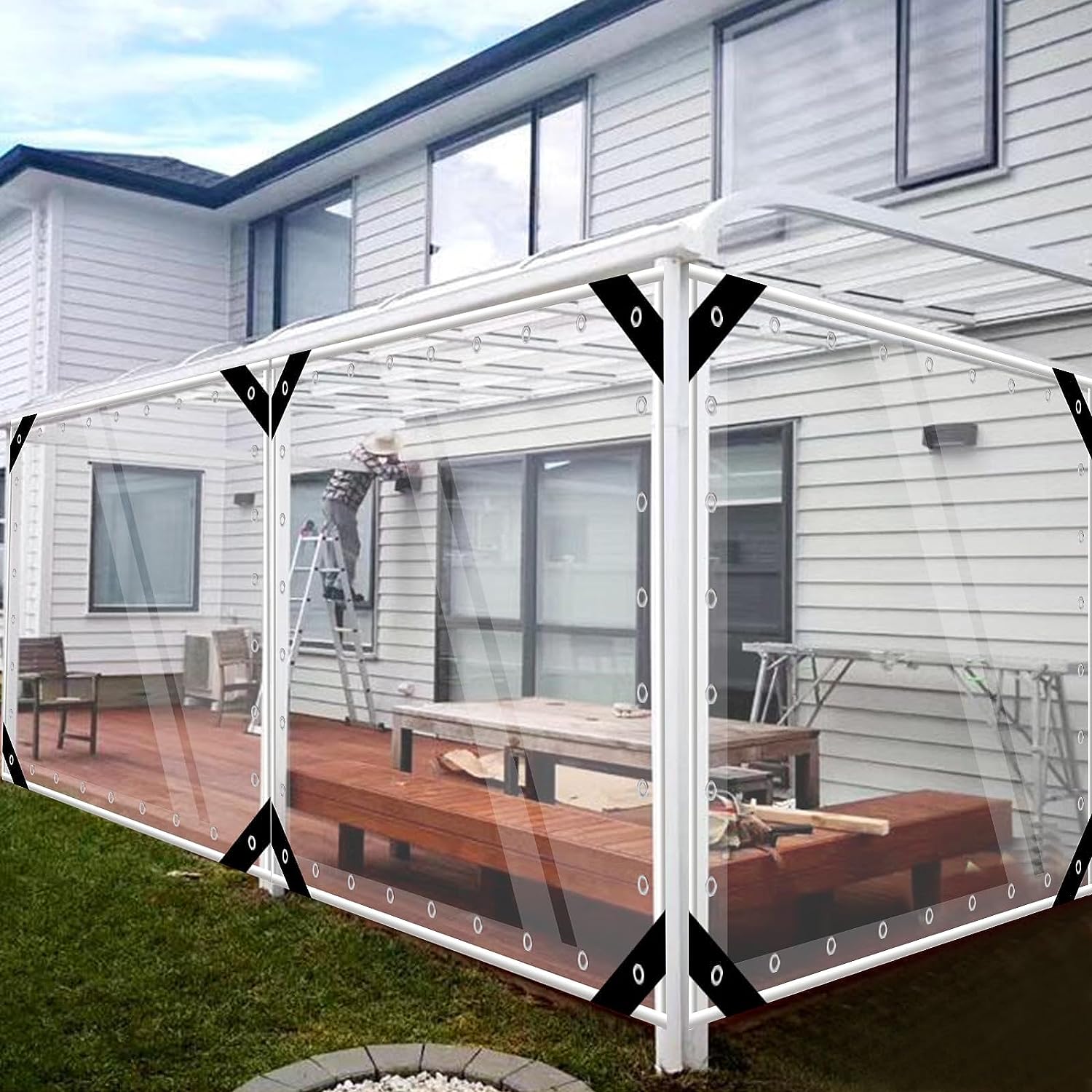 Outdoor Furniture Paint - Lona transparente de plástico PVC impermeable