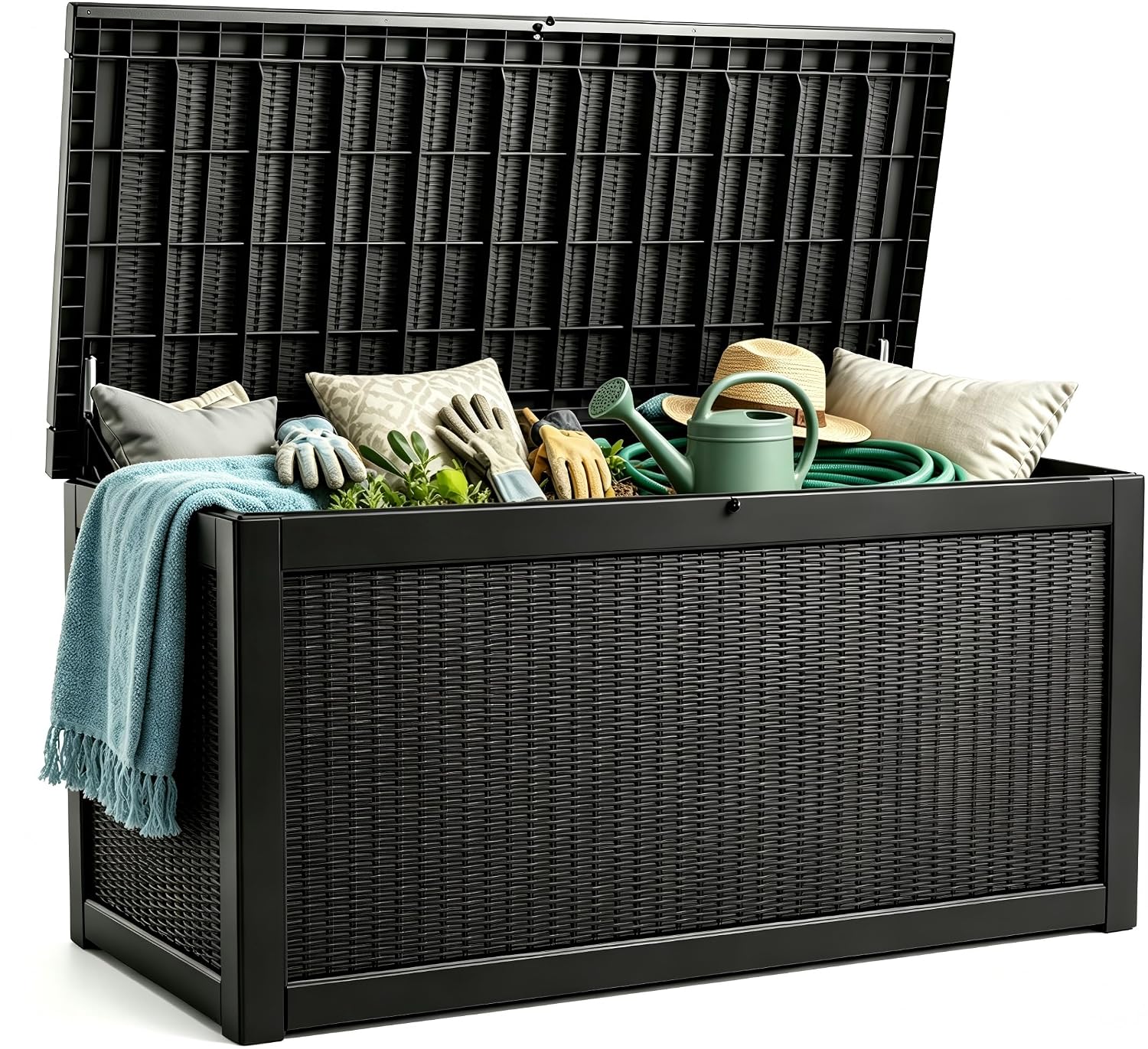 Outdoor Furniture Resin - Caja de Almacenamiento Grande para Exterior,