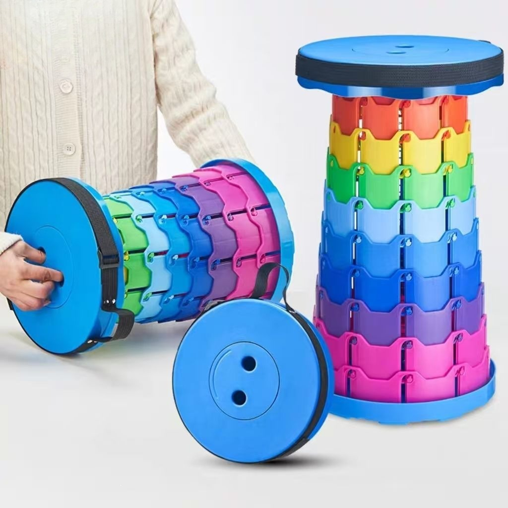 Outdoor Furniture Design - Taburete Telescópico Plegable Rainbow para Camping,