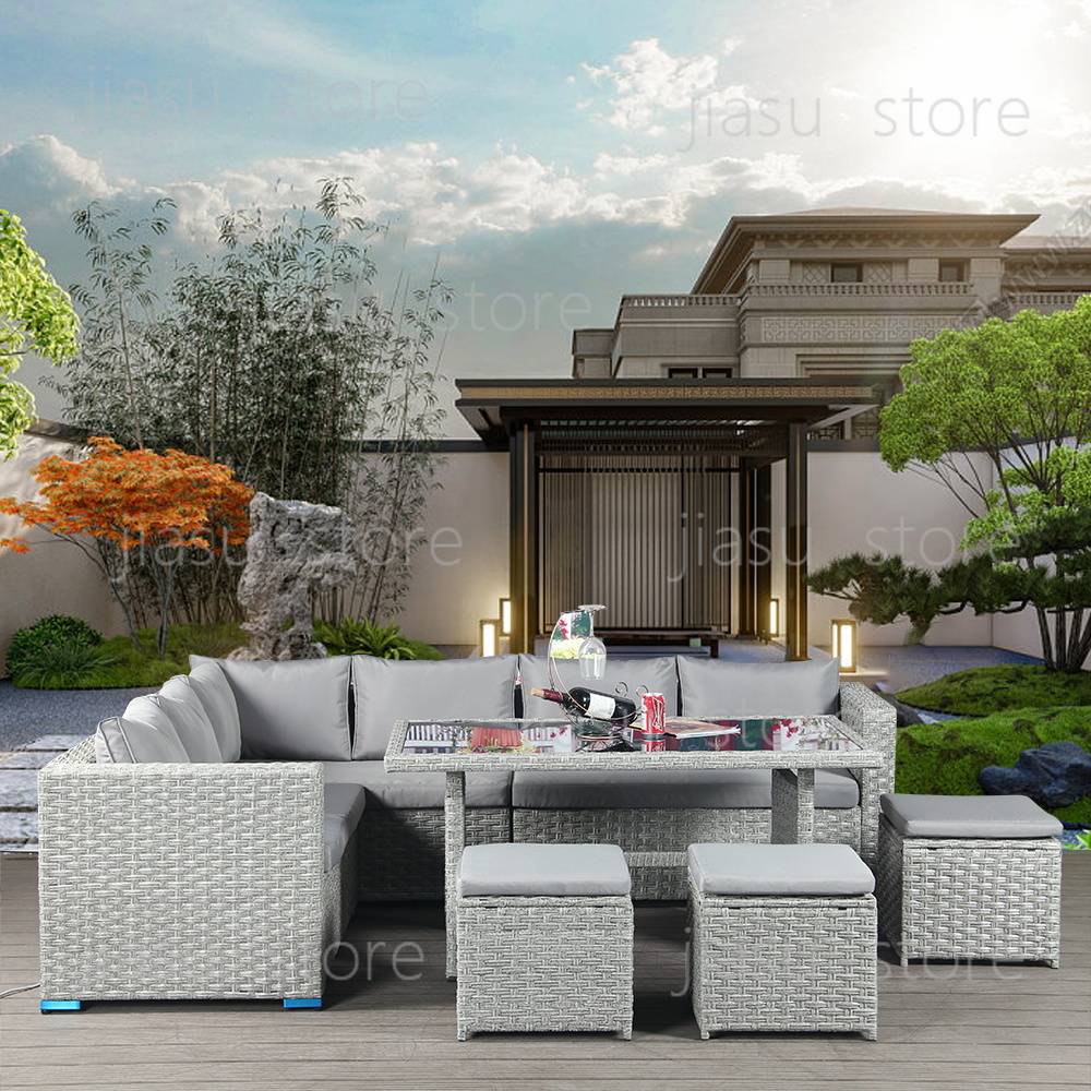 Outdoor Furniture Rattan - Conjunto de Muebles de Jardín, Sofá