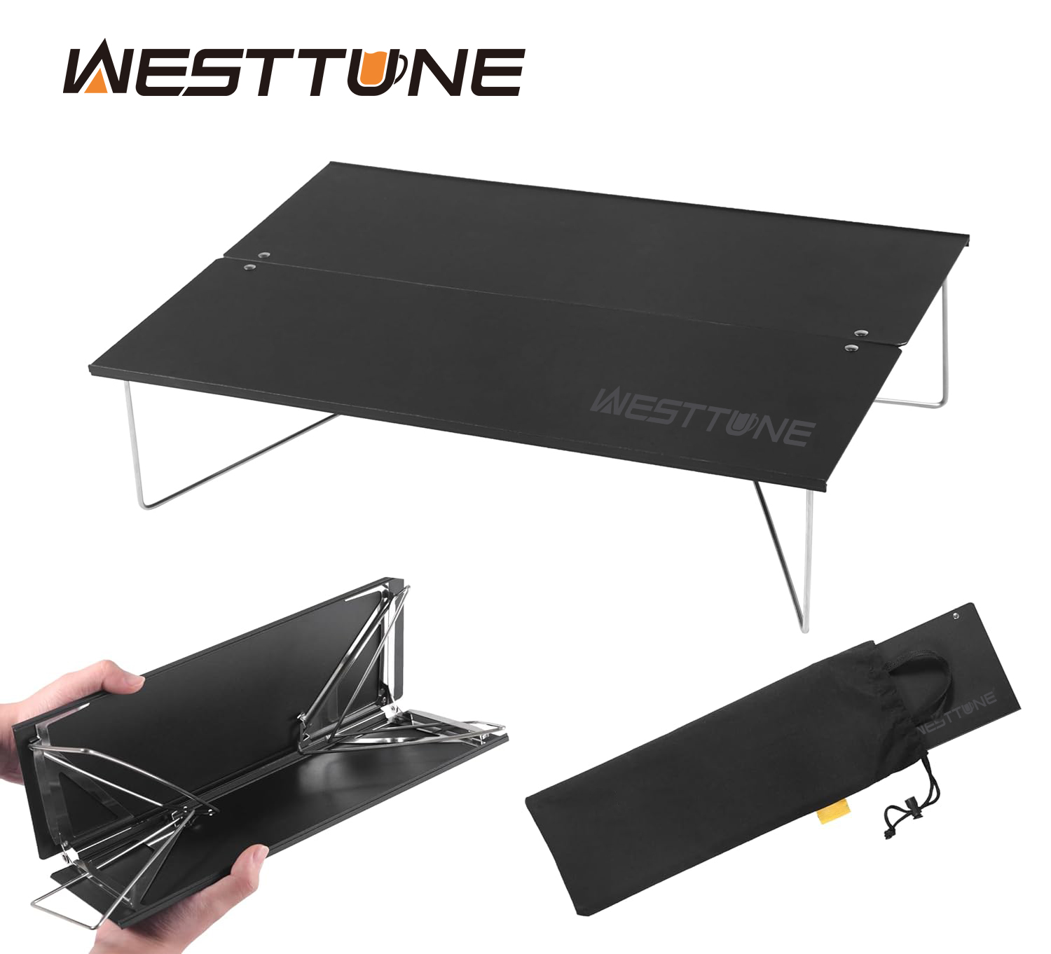 Folding Picnic Table - WESTTUNE Mini mesa compacta para acampar,