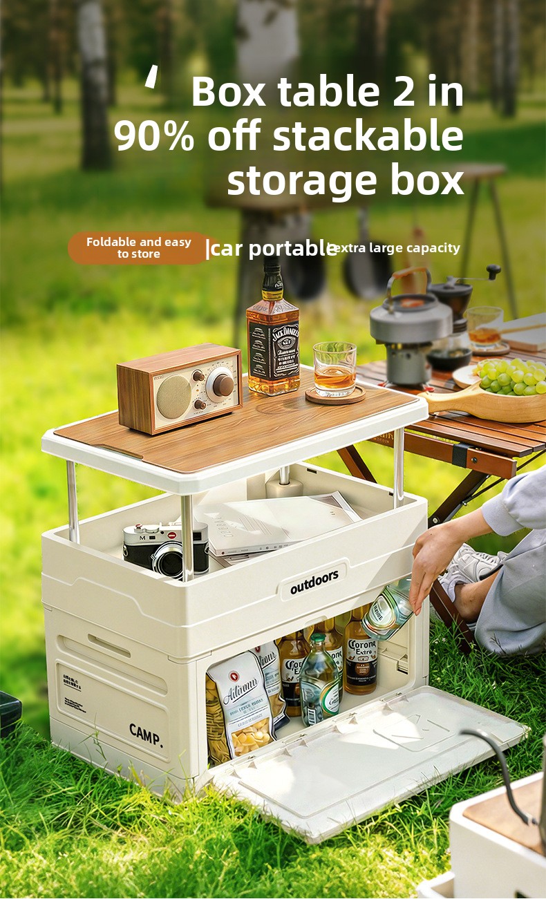 Folding Picnic Table - Caja de Almacenamiento Plegable para Camping