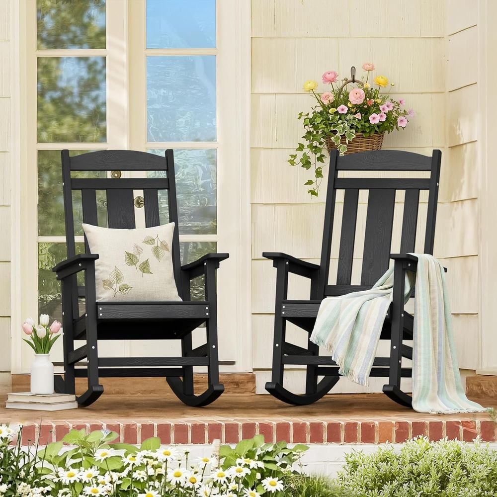 Outdoor Furniture Ofo - Sillas mecedoras para exteriores, resistentes a
