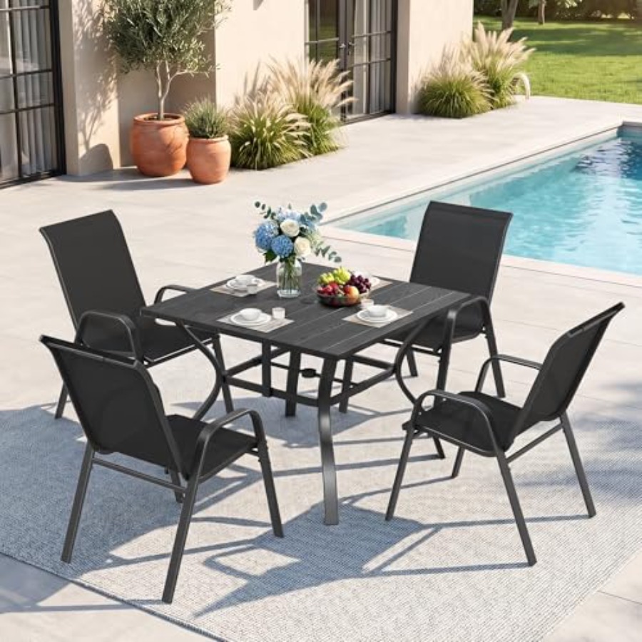 Outdoor Furniture With Umbrella - Conjunto de Comedor para Exteriores para