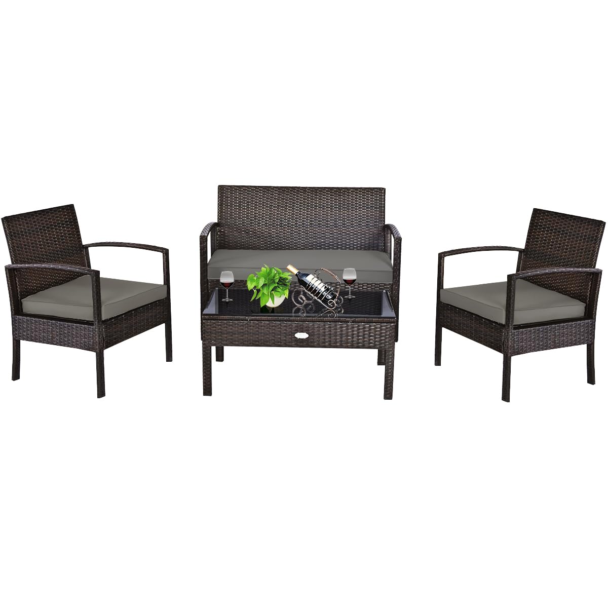 Outdoor Furniture Rattan - Conjunto de Muebles de Mimbre para