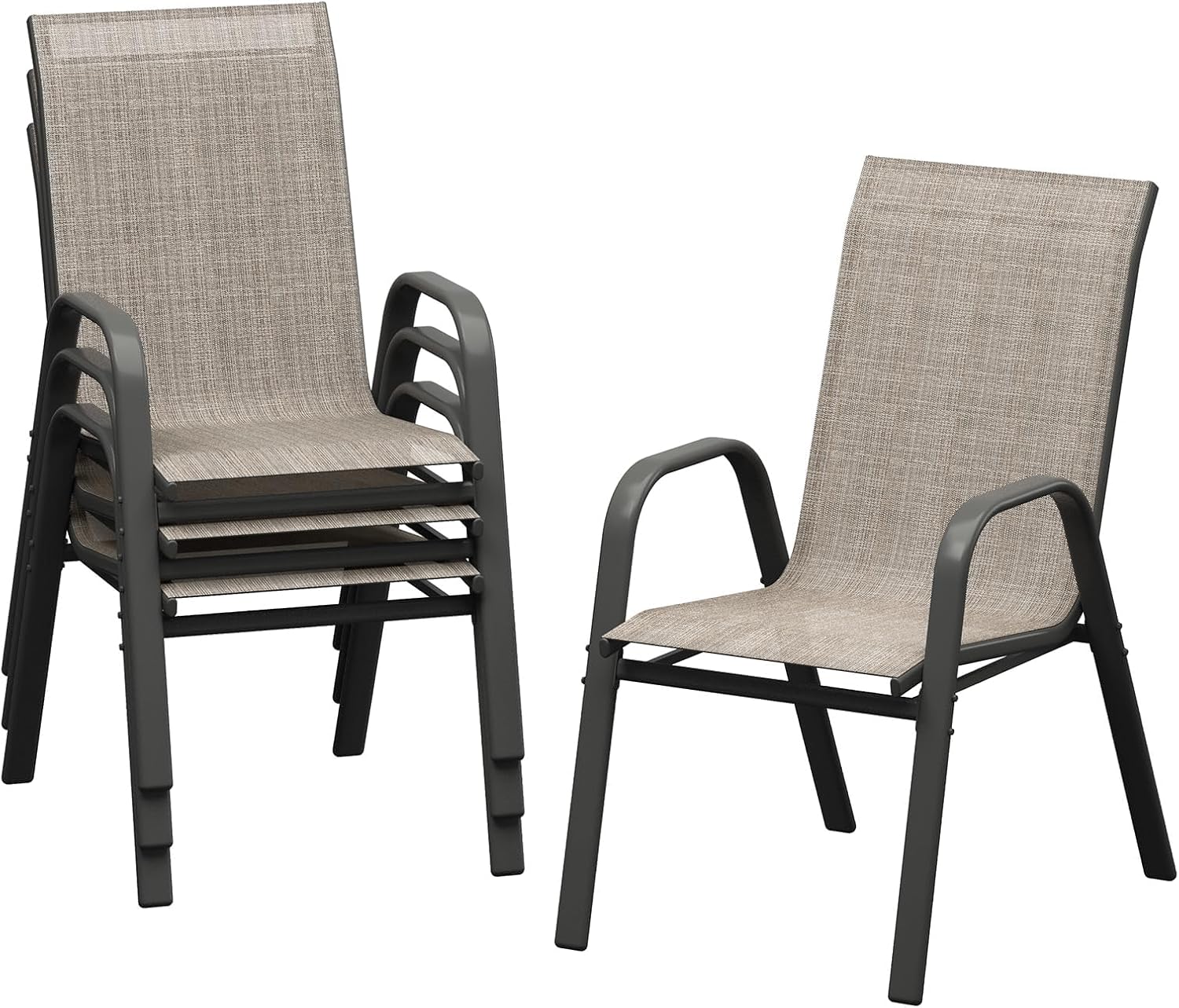 Outdoor Furniture Metal Chairs - Juego de 4 sillas de comedor