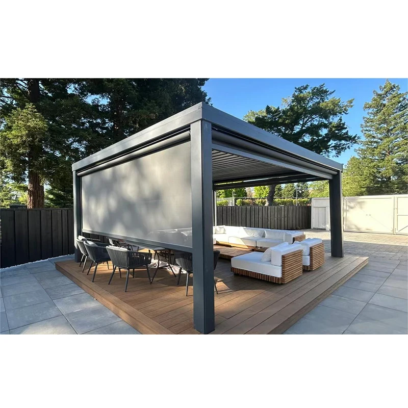 Outdoor Furniture Gazebo - # Pérgola de aluminio motorizada moderna