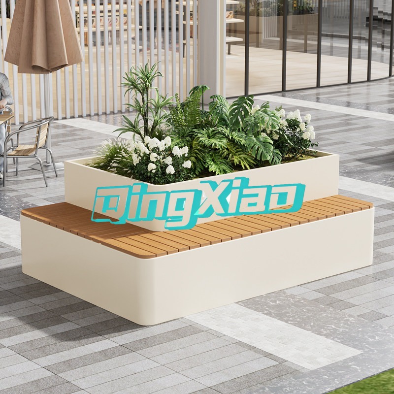 Outdoor Furniture Bench - Banco de exterior con jardinera incorporada,