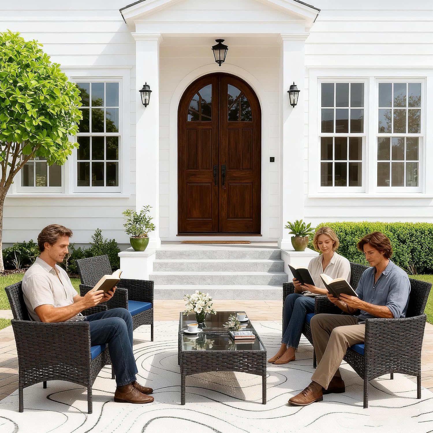 Juego de Muebles de Patio de 8 - Outdoor Furniture Loveseat reseña y precio