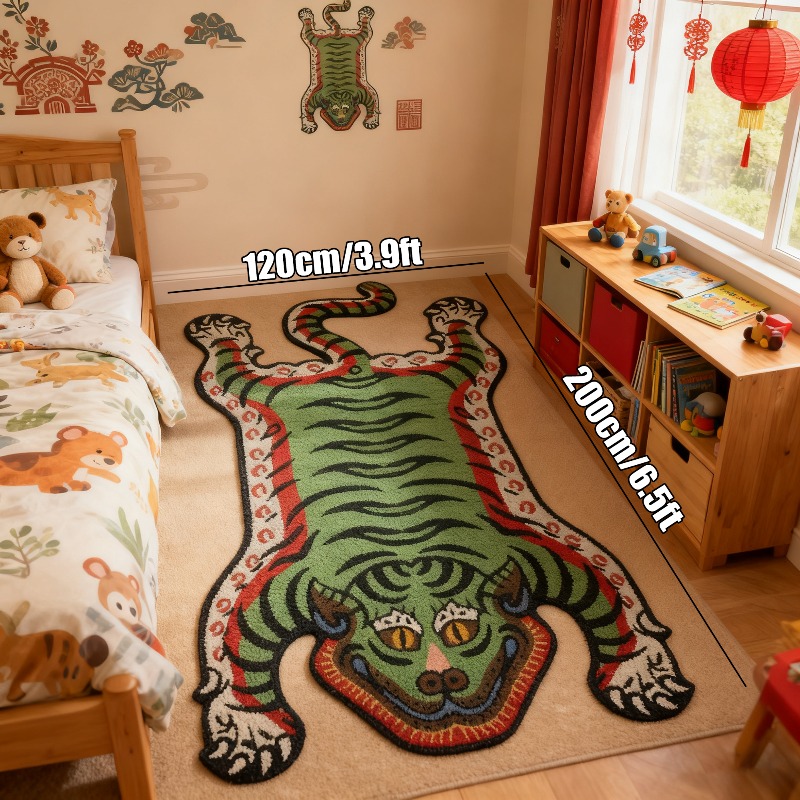 Alfombra con patrón de tigre V - Outdoor Furniture Cafe reseña y precio