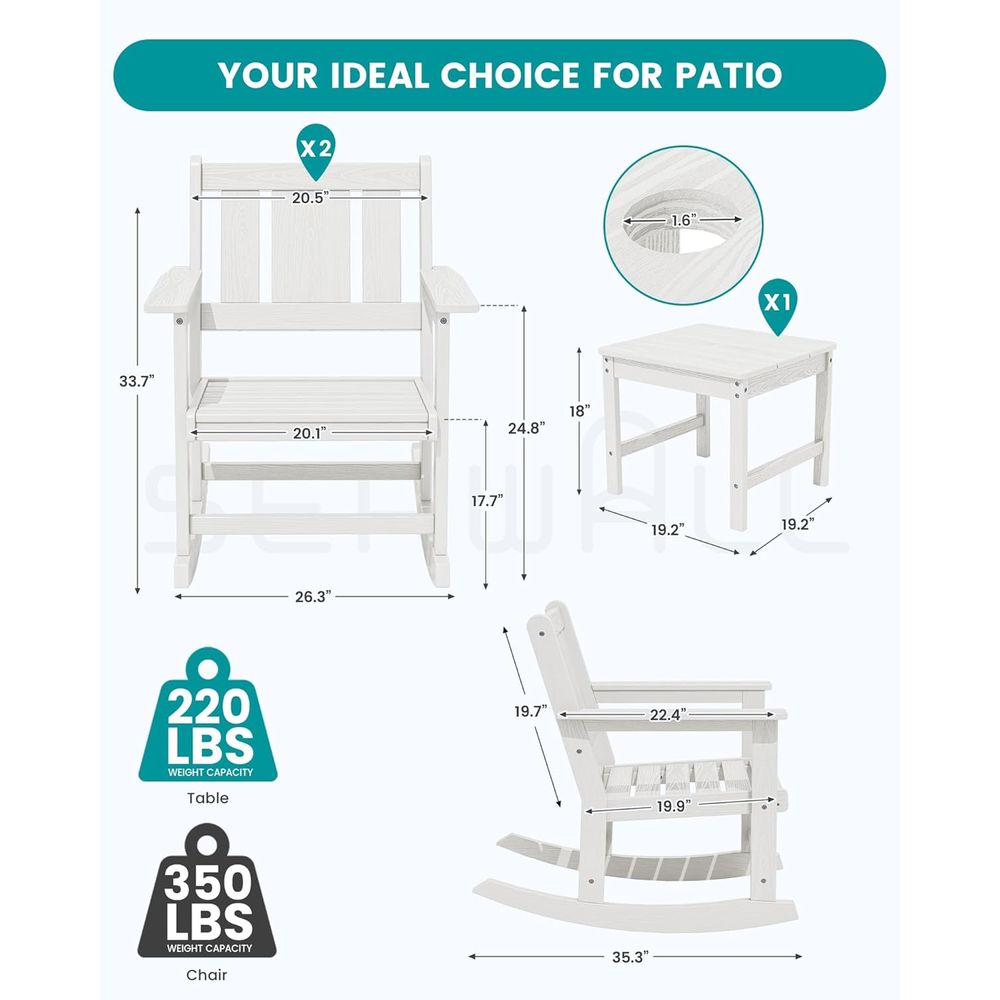 Juego de 2 Sillas Mecedoras de - Outdoor Furniture Ofo reseña y precio