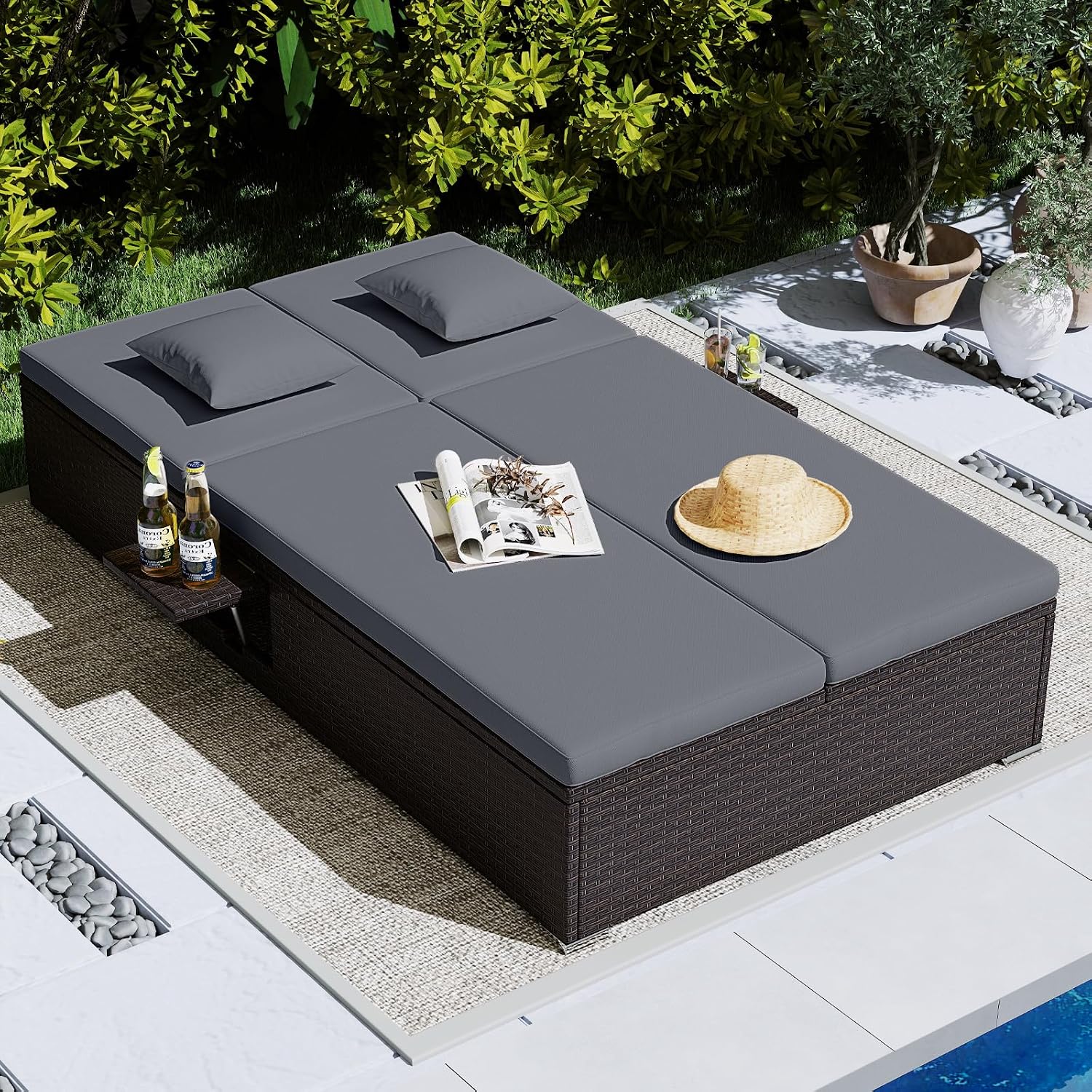 Cama de Día de Mimbre y Ratán  - Outdoor Furniture Loveseat reseña y precio