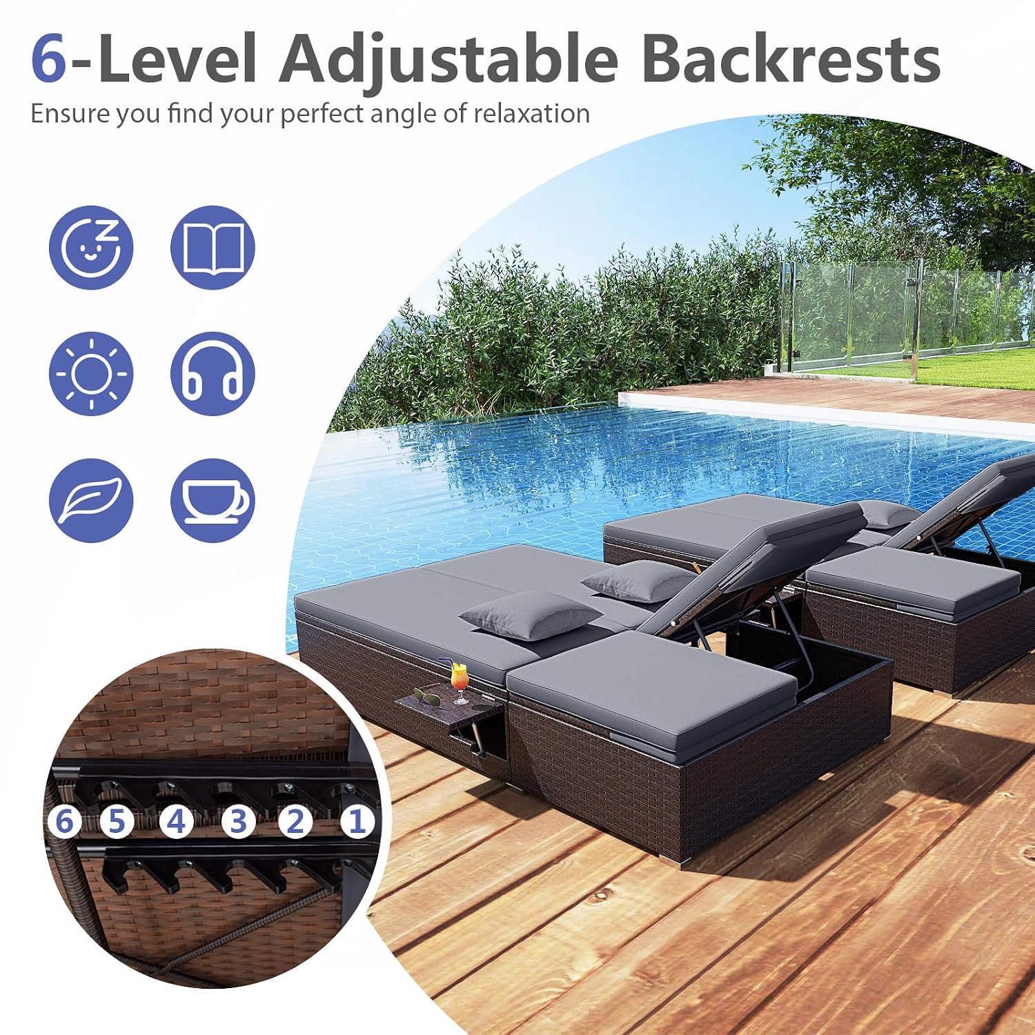 Cama de Día de Mimbre y Ratán  - Outdoor Furniture Loveseat reseña y precio