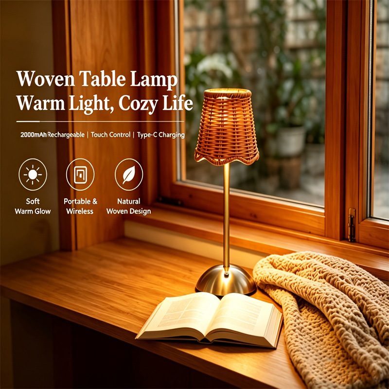 Lámpara de Mesa de Ratán Tejid - Outdoor Furniture Cafe reseña y precio