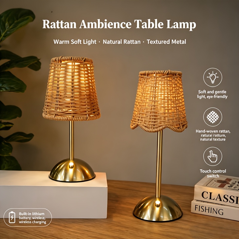 Lámpara de Mesa de Ratán Tejid - Outdoor Furniture Cafe reseña y precio
