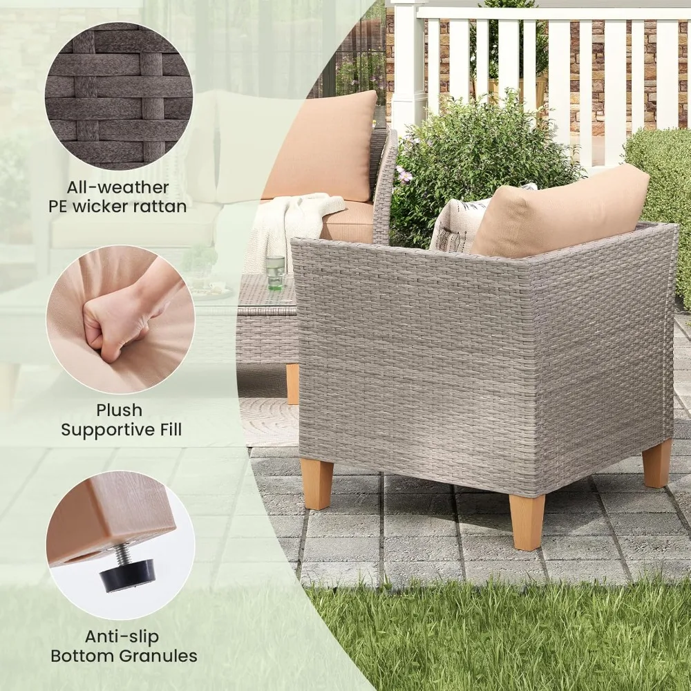 Juego de muebles de patio de 5 - Outdoor Furniture Loveseat reseña y precio