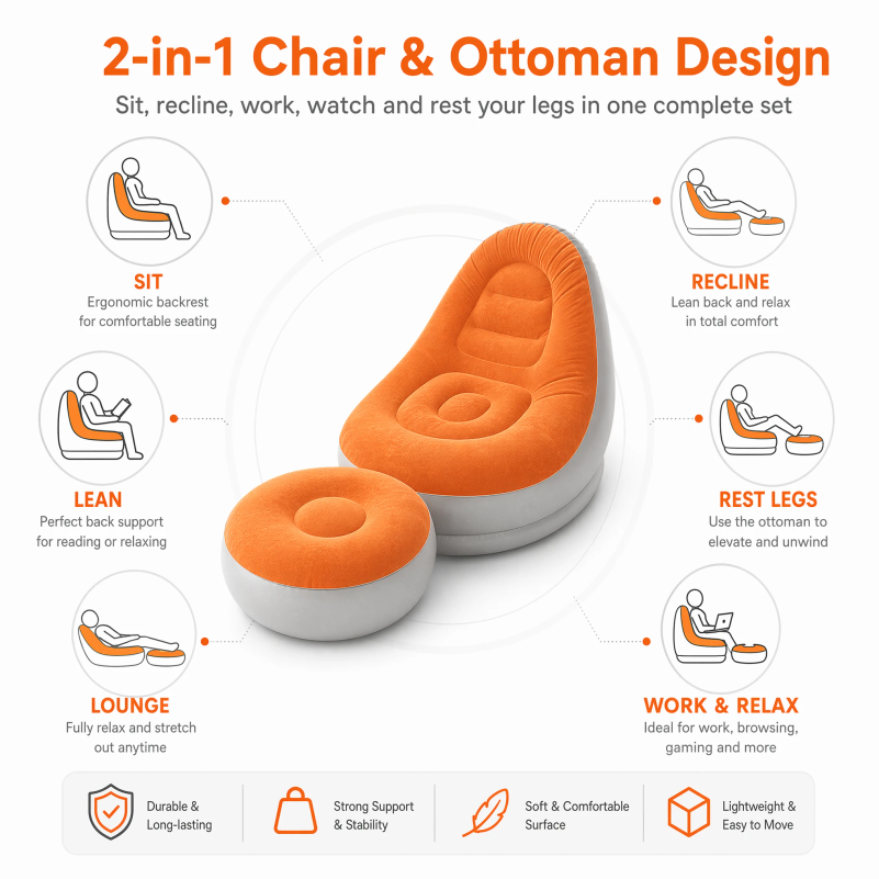Sofá Inflable Tipo Flocado con - Outdoor Furniture Costco reseña y precio