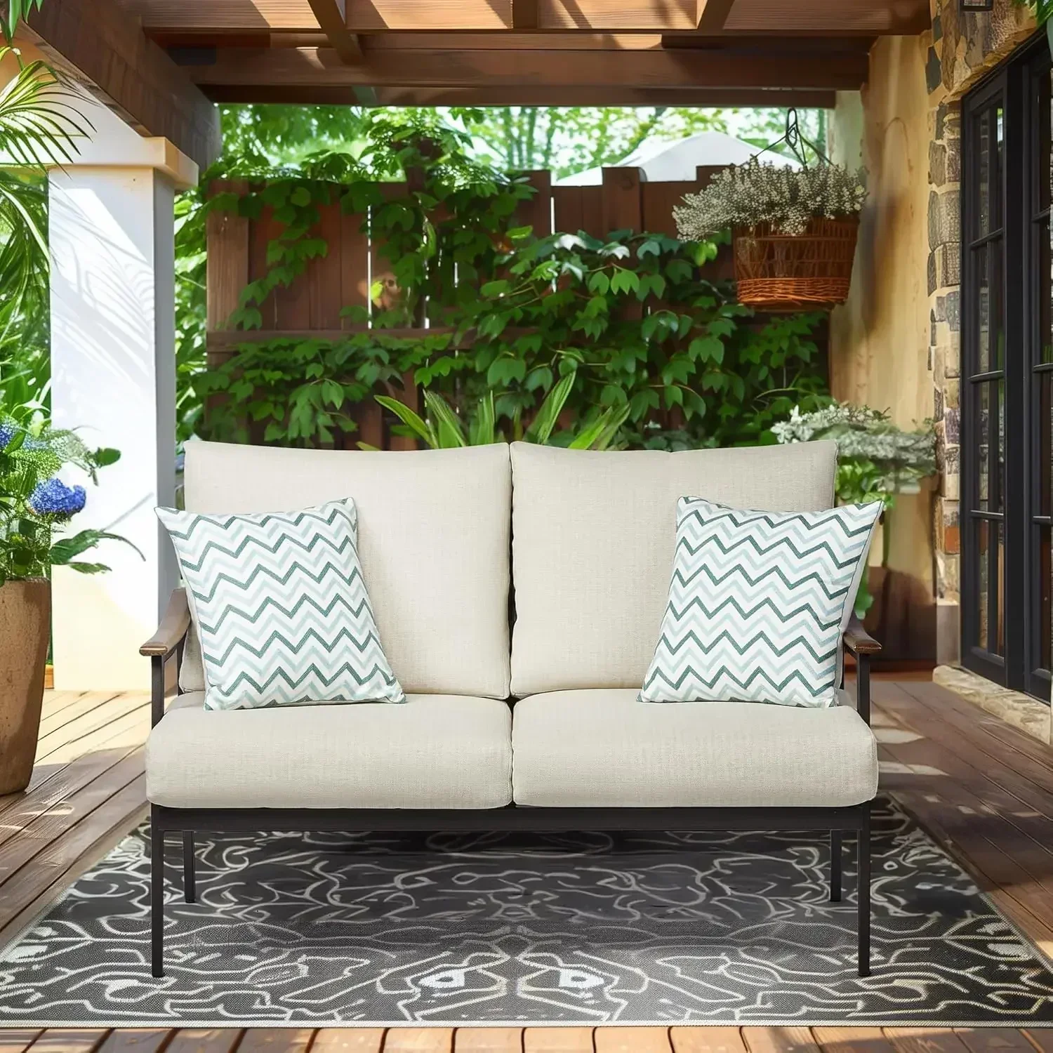 Sofá de Dos Plazas para Patio  - Outdoor Furniture Loveseat reseña y precio