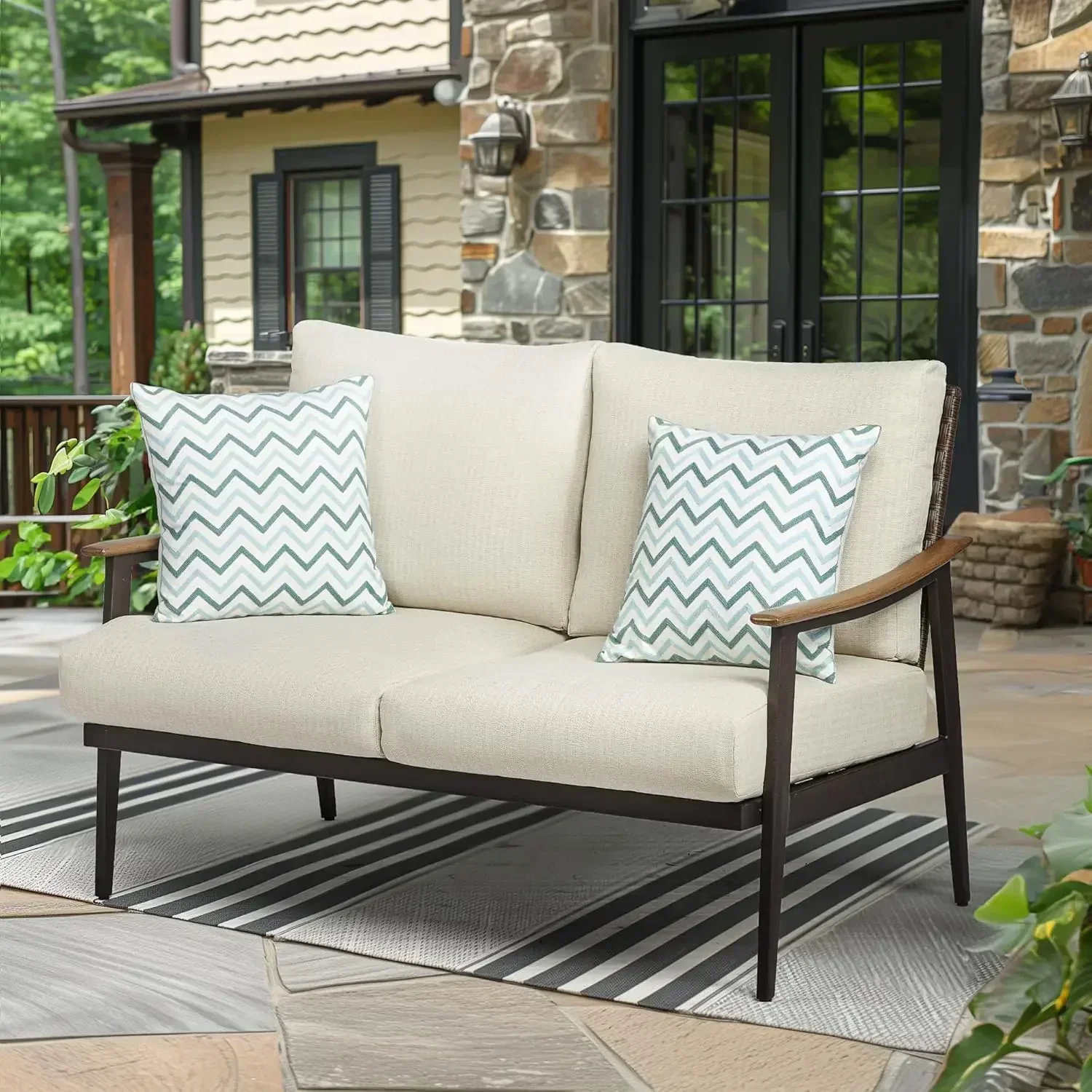 Sofá de Dos Plazas para Patio  - Outdoor Furniture Loveseat reseña y precio