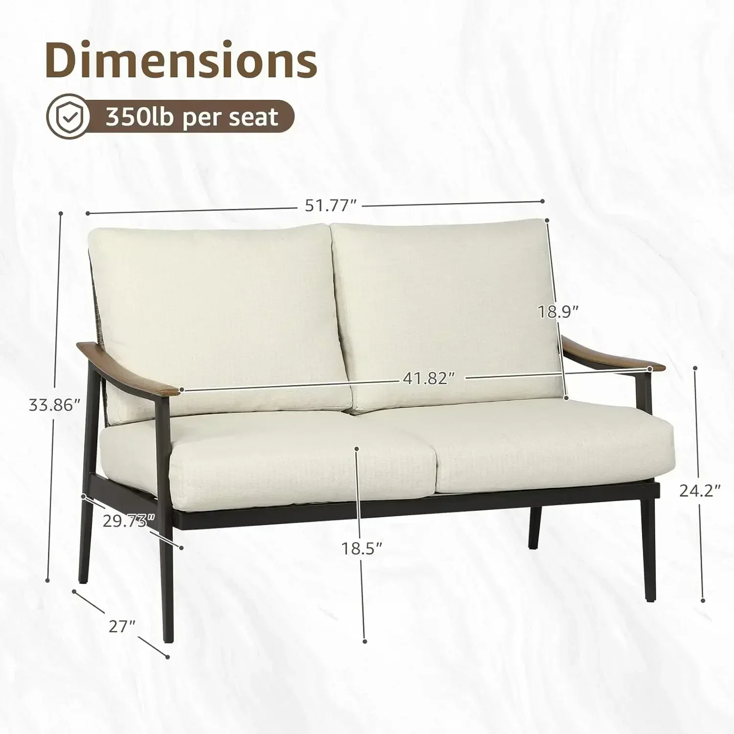 Sofá de Dos Plazas para Patio  - Outdoor Furniture Loveseat reseña y precio