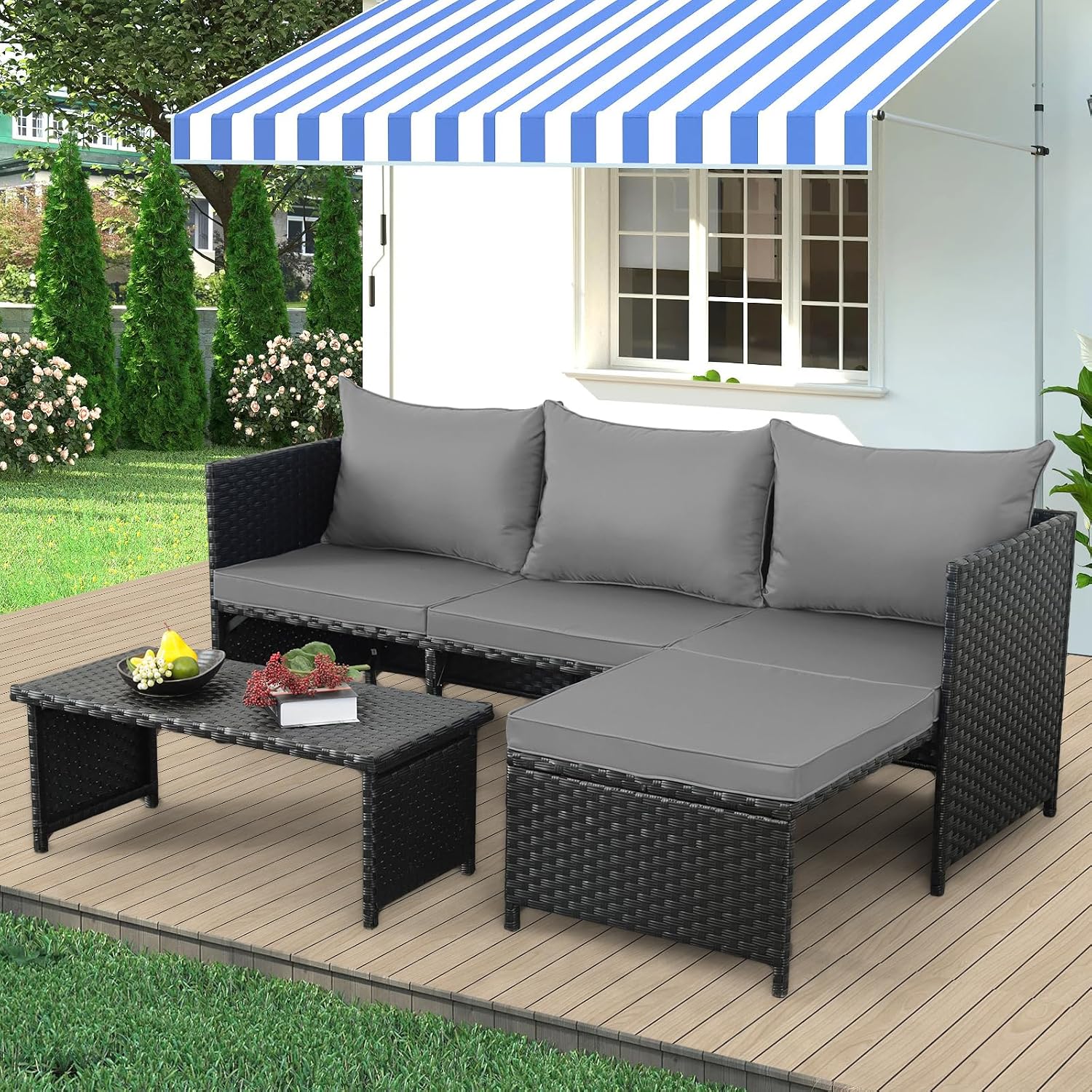 Juego de Muebles de Mimbre Sin - Outdoor Furniture Loveseat reseña y precio