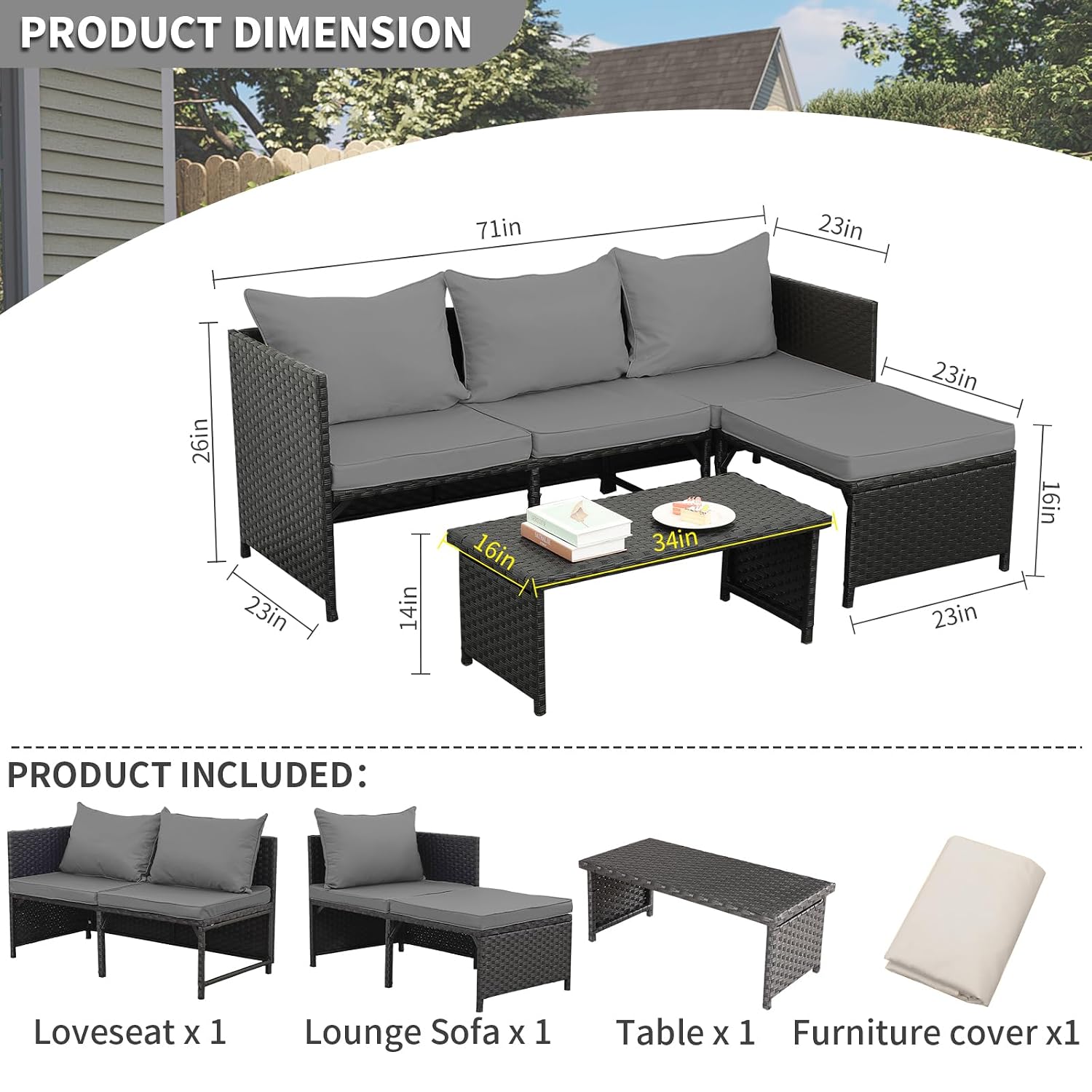 Juego de Muebles de Mimbre Sin - Outdoor Furniture Loveseat reseña y precio