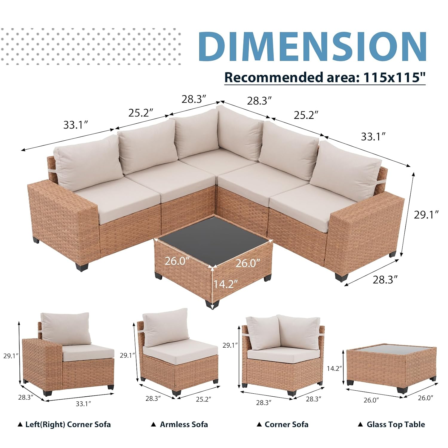 Juego de muebles de patio de 6 - Outdoor Furniture Rattan reseña y precio
