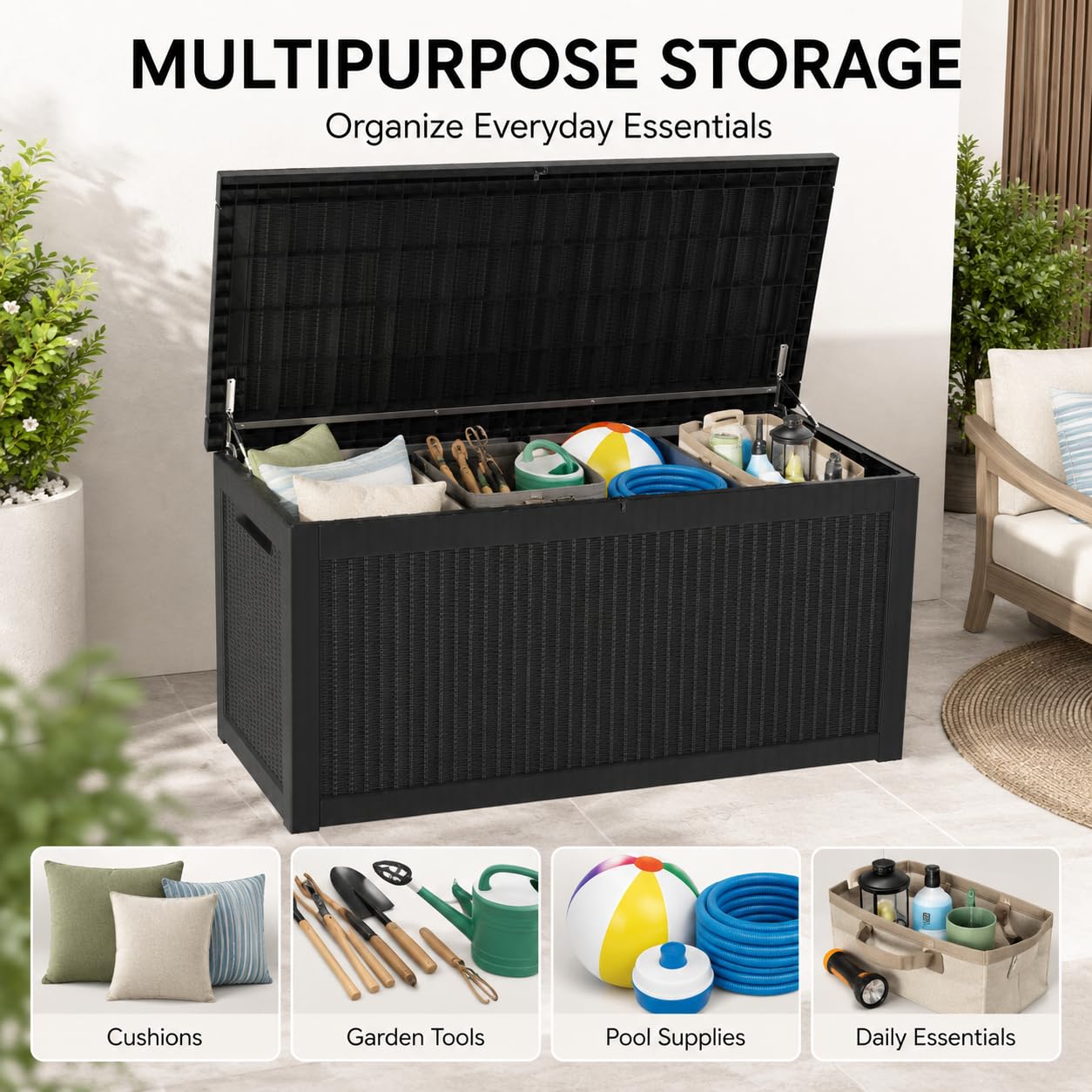 Caja de Almacenamiento Grande  - Outdoor Furniture Resin reseña y precio