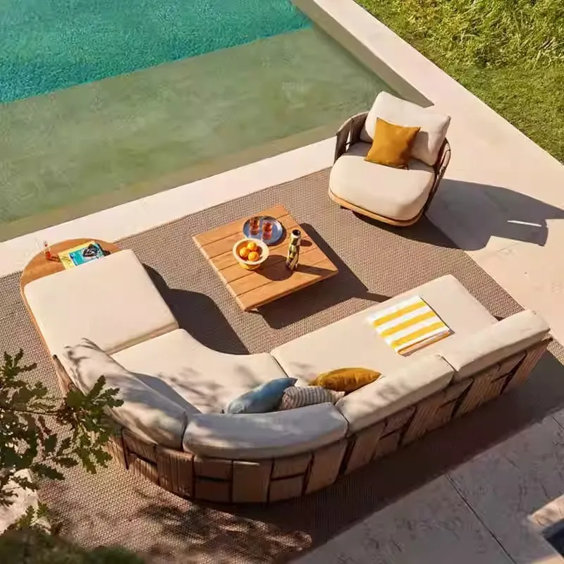 Sofá nórdico de ratán para ext - Outdoor Furniture Rattan reseña y precio