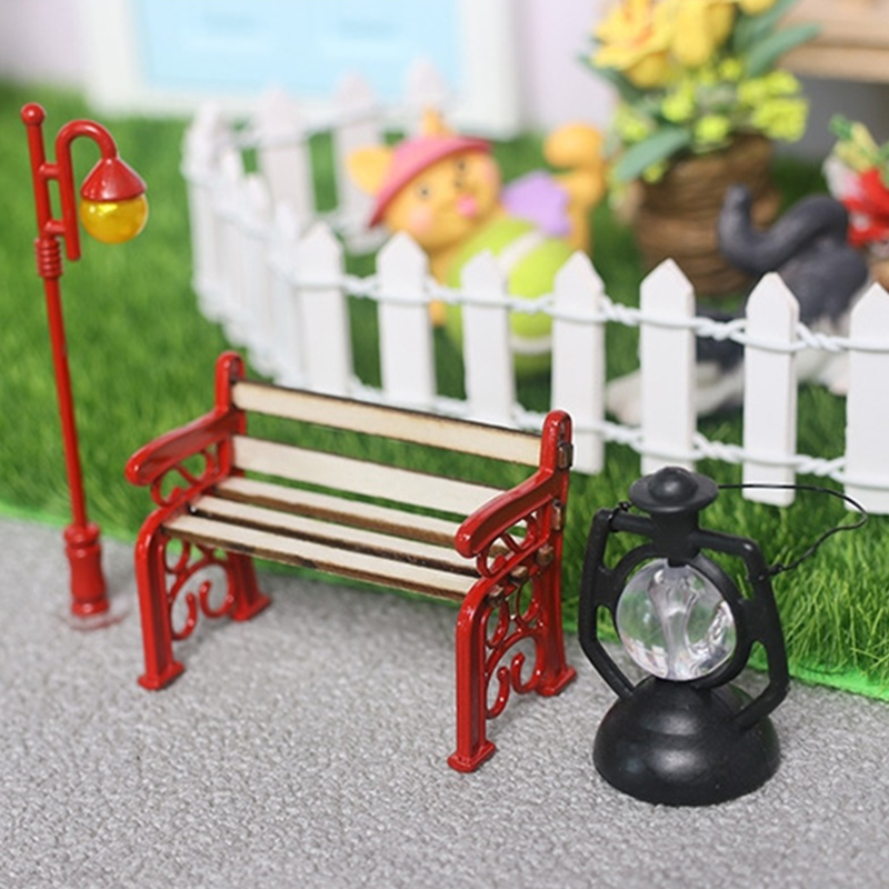 2 unids/set 1:12 casa de muñec - Outdoor Furniture Resin reseña y precio