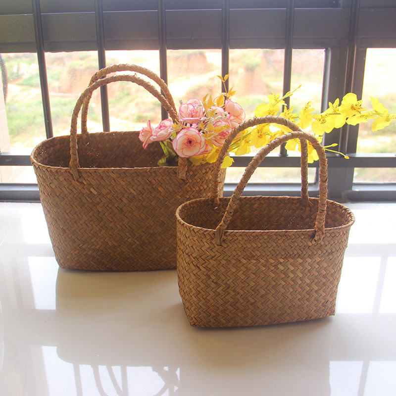 Cesta tejida de algas marinas  - Garden Storage Box reseña y precio