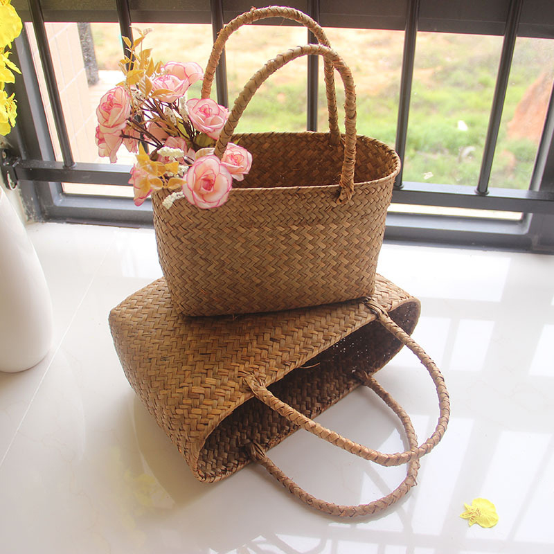 Cesta tejida de algas marinas  - Garden Storage Box reseña y precio