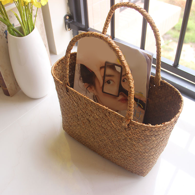 Cesta tejida de algas marinas  - Garden Storage Box reseña y precio