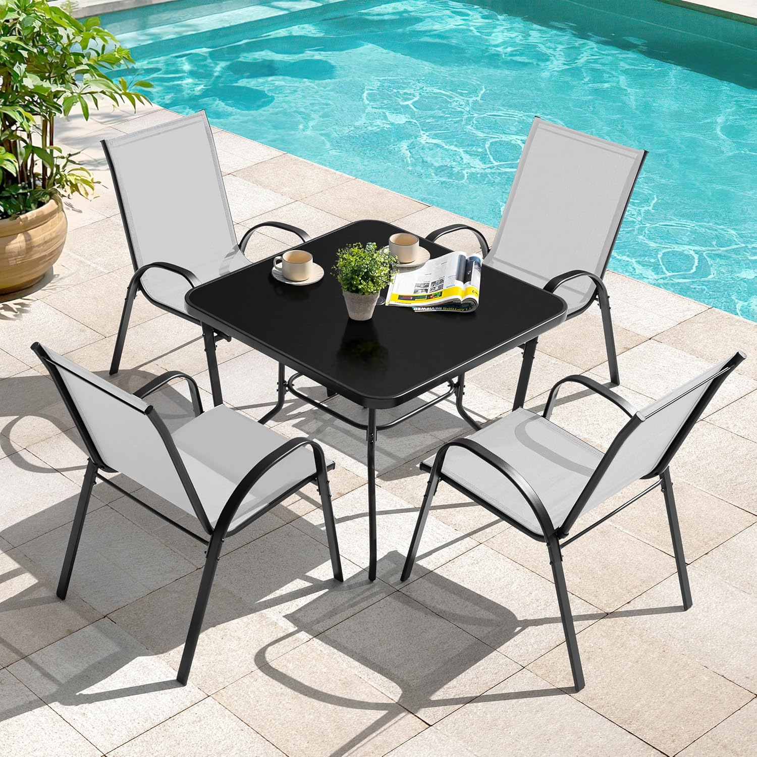 Juego de comedor para patio de - Outdoor Furniture Ofo reseña y precio