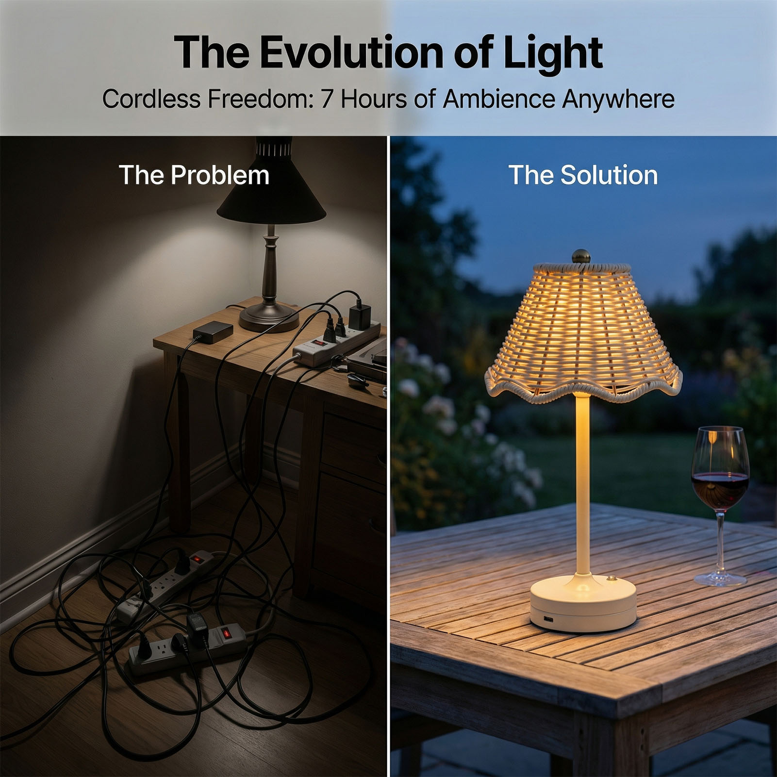 Lámpara de Mesa LED Vintage de - Outdoor Furniture Cafe reseña y precio