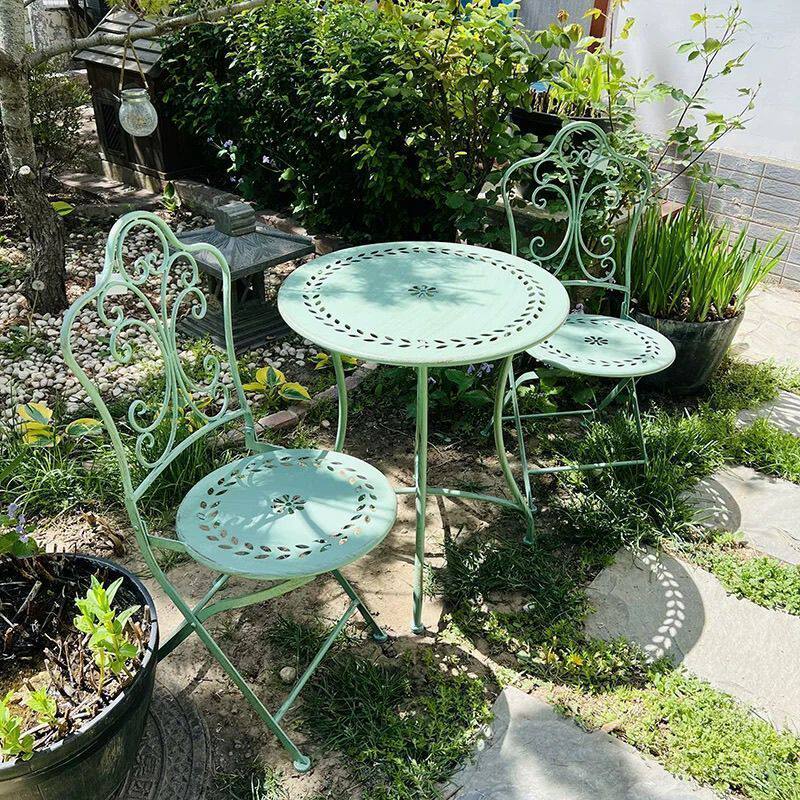 Mesa y Sillas de Hierro Estilo - Outdoor Furniture Metal Chairs reseña y precio
