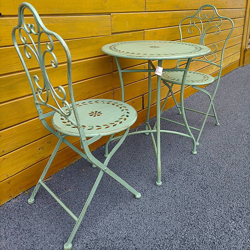 Mesa y Sillas de Hierro Estilo - Outdoor Furniture Metal Chairs reseña y precio
