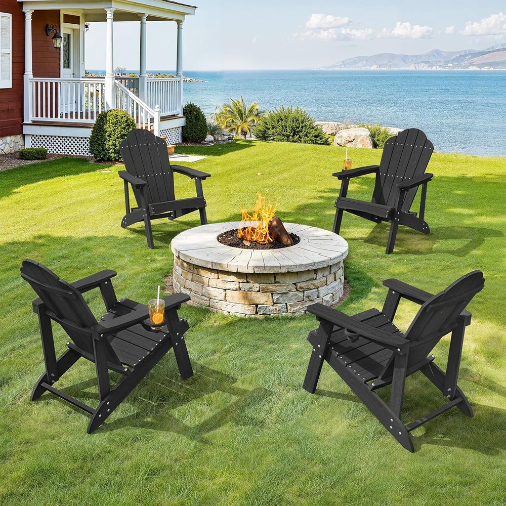 Juego de 4 Sillas Adirondack - - Outdoor Furniture Ofo reseña y precio