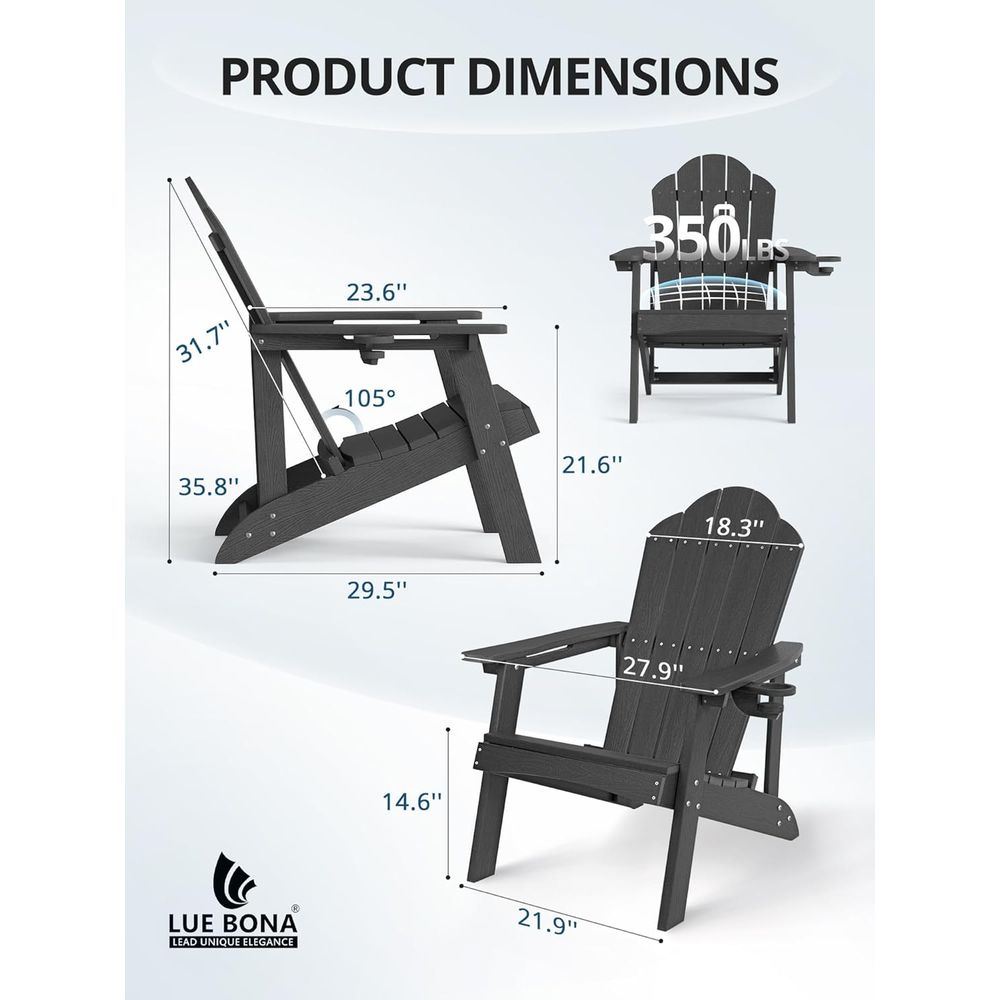 Juego de 4 Sillas Adirondack - - Outdoor Furniture Ofo reseña y precio