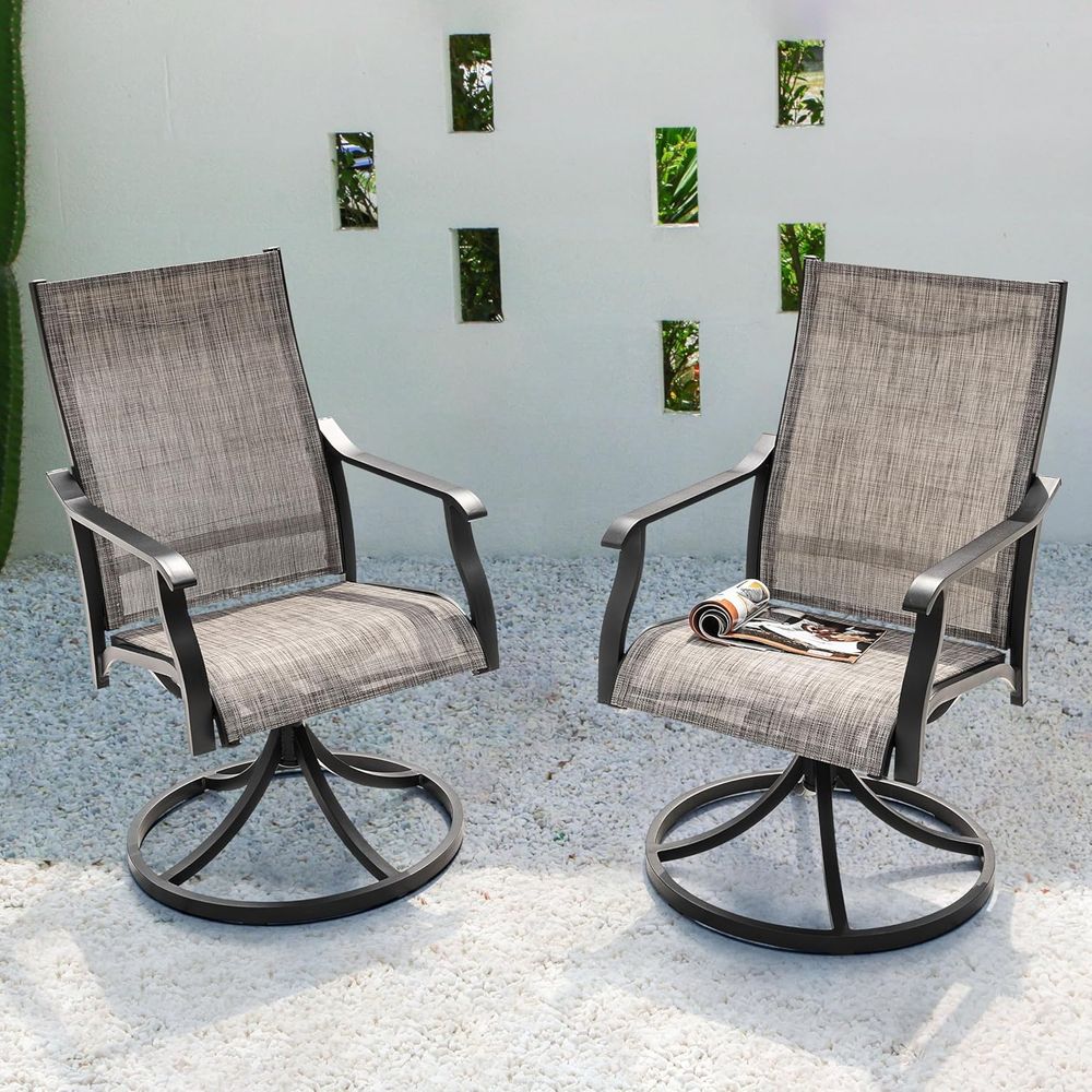 Juego de 2 Sillas Giratorias p - Outdoor Furniture Ofo reseña y precio