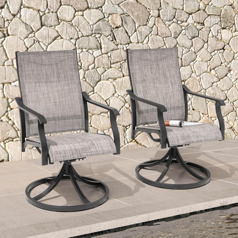 Juego de 2 Sillas Giratorias p - Outdoor Furniture Ofo reseña y precio