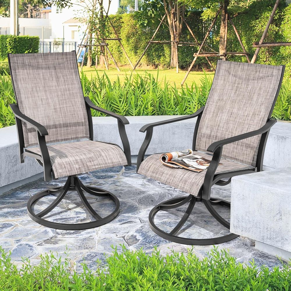 Juego de 2 Sillas Giratorias p - Outdoor Furniture Ofo reseña y precio