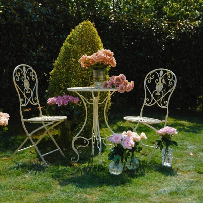 Mesa y Sillas de Hierro Vintag - Outdoor Furniture Cafe reseña y precio
