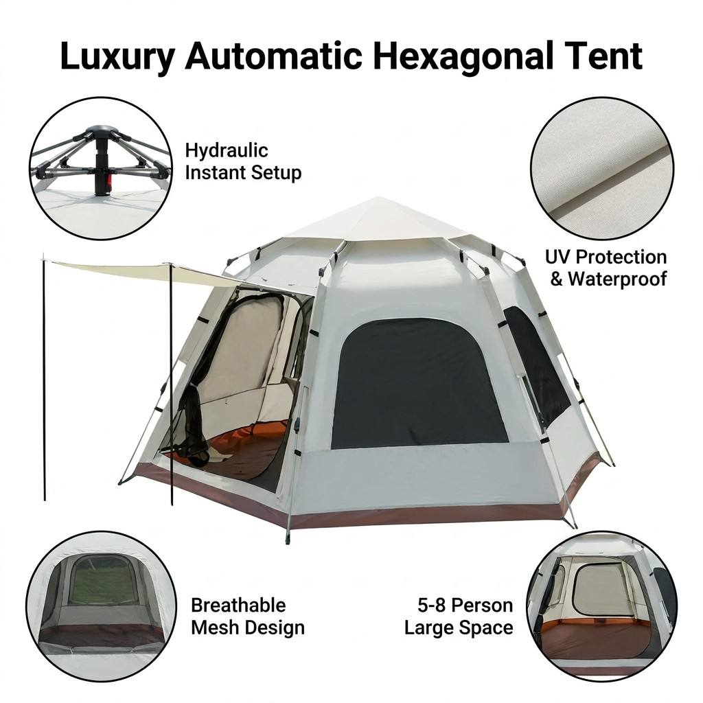 Carpa de Camping Hexagonal Ple - Outdoor Furniture Supplier reseña y precio