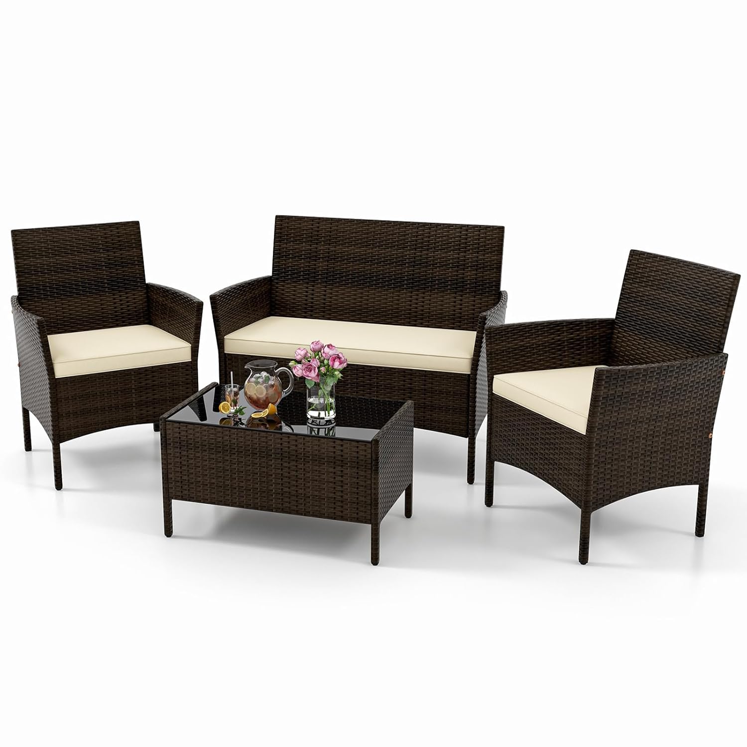 Juego de Muebles de Patio de 4 - Outdoor Furniture Ofo reseña y precio