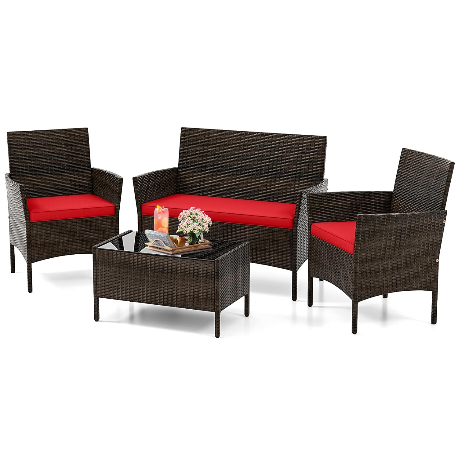 Juego de Muebles de Patio de 4 - Outdoor Furniture Ofo reseña y precio