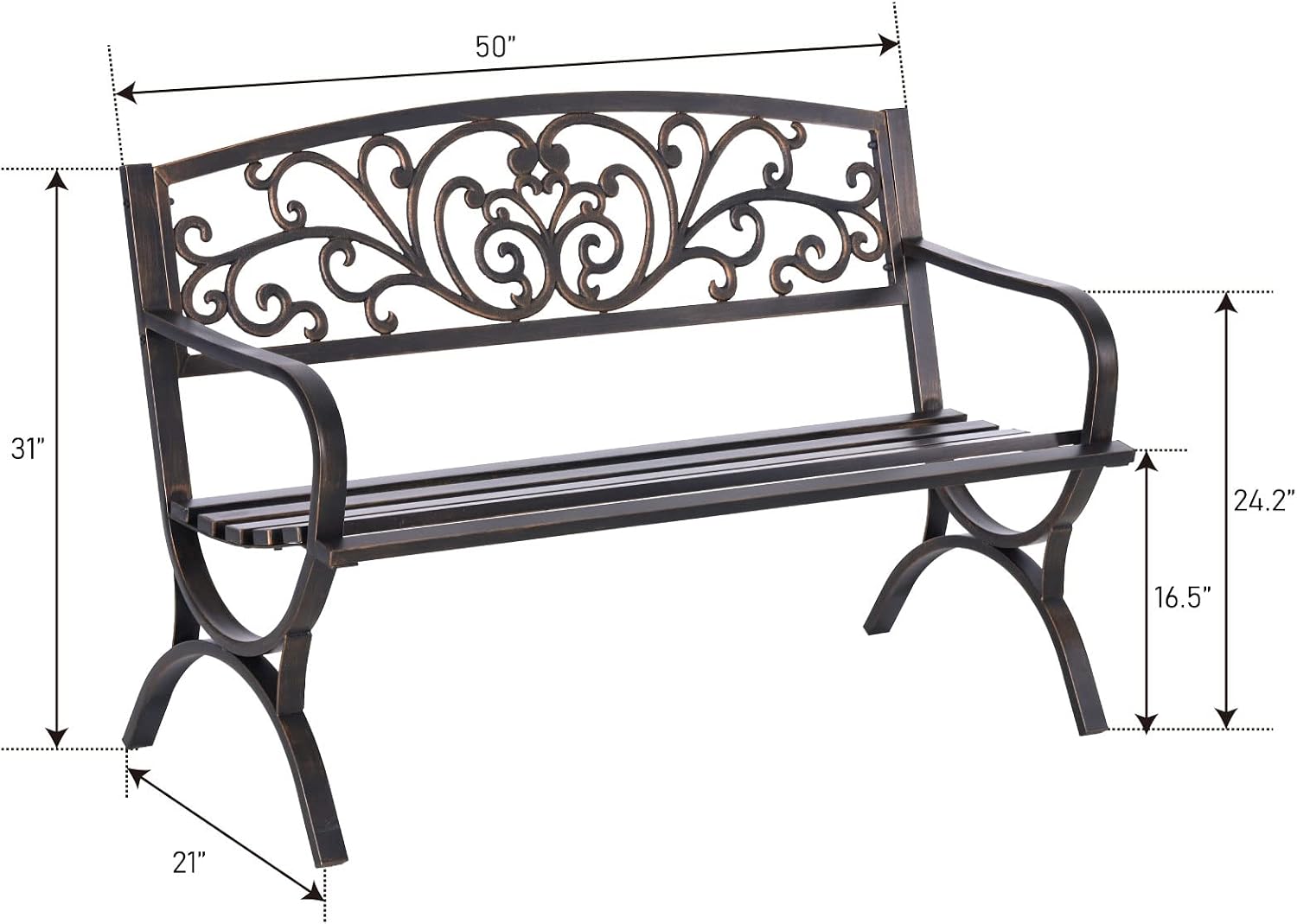 Banco de jardín de bronce de 5 - Outdoor Furniture Bench reseña y precio