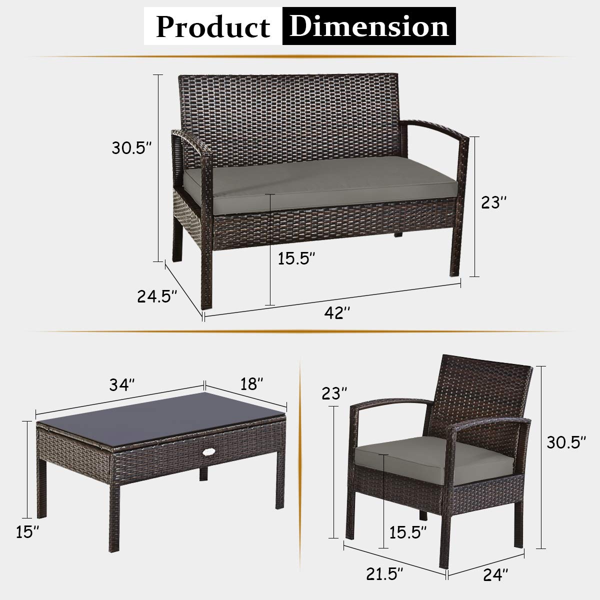 Conjunto de Muebles de Mimbre  - Outdoor Furniture Rattan reseña y precio